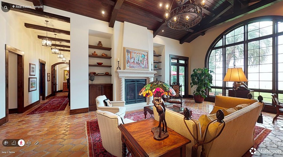 Matterport 3D virtual tour of a luxury home interior